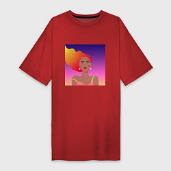 Женская футболка-платье Девушка огонь