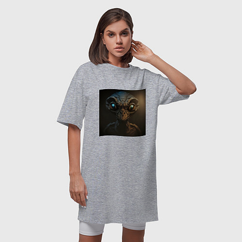 Женская футболка-платье Гость из космоса / Меланж – фото 3