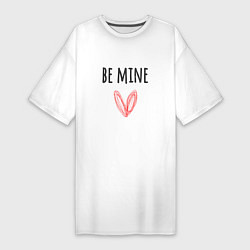Футболка женская-платье Be mine - doodle heart, цвет: белый
