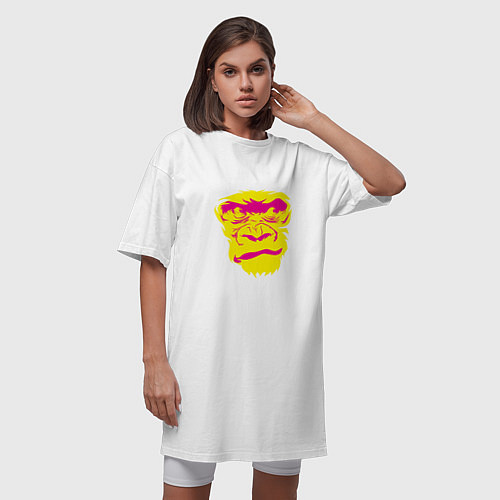 Женская футболка-платье Gorilla face / Белый – фото 3