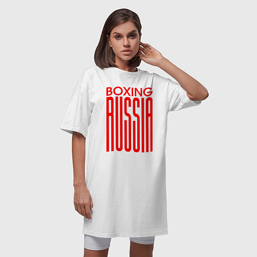 Женская футболка-платье Бокс Российская сборная / Белый – фото 3