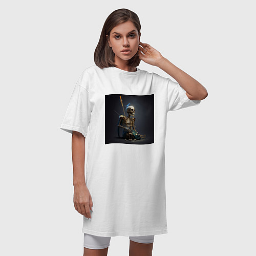 Женская футболка-платье Законченная жизнь / Белый – фото 3