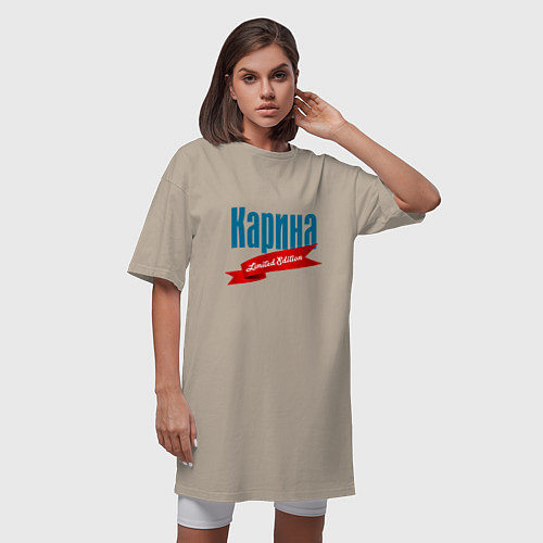Женская футболка-платье Карина - limited edition / Миндальный – фото 3