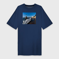 Футболка женская-платье Севастополь, цвет: тёмно-синий