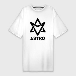 Футболка женская-платье Astro black logo, цвет: белый