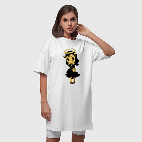 Женская футболка-платье Алиса Ангел / Белый – фото 3