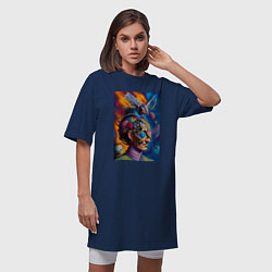Футболка женская-платье Сальвадор Дали: Космический рыцарь, цвет: тёмно-синий — фото 2