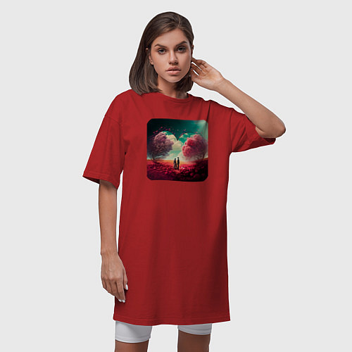 Женская футболка-платье Магический День влюблённых / Красный – фото 3