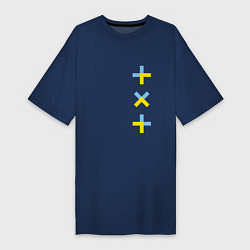 Футболка женская-платье TXT vertical logo, цвет: тёмно-синий