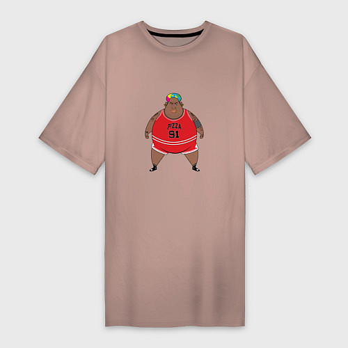 Женская футболка-платье Толстый Родман / Пыльно-розовый – фото 1
