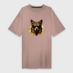 Женская футболка-платье Гангстер волк