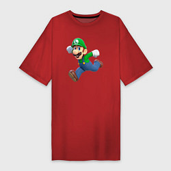 Футболка женская-платье Луиджи бежит, цвет: красный