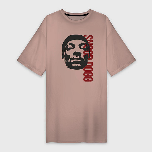 Женская футболка-платье Репер Snoop Dogg / Пыльно-розовый – фото 1
