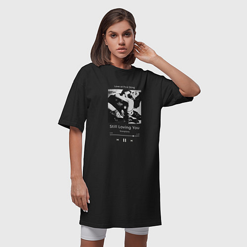 Женская футболка-платье Scorpions Still Loving You плеер / Черный – фото 3