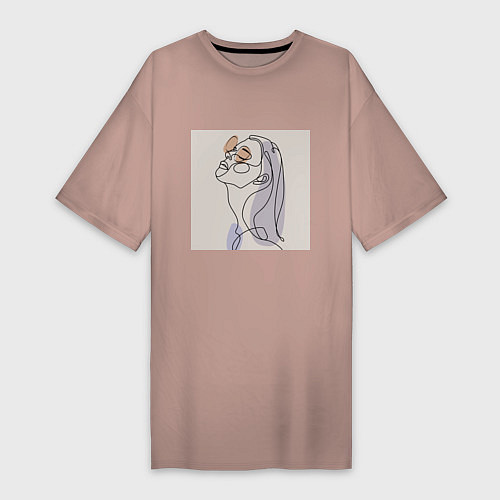 Женская футболка-платье Леди / Пыльно-розовый – фото 1