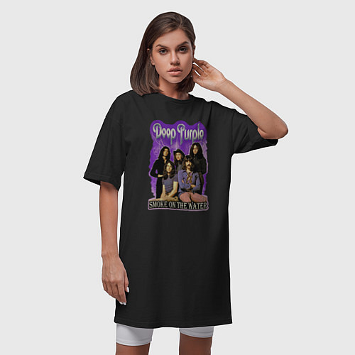 Женская футболка-платье Deep Purple rock / Черный – фото 3