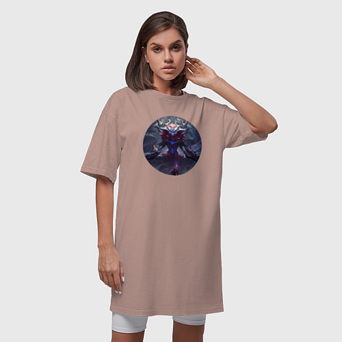 Женская футболка-платье Лига Легенд Иверн / Пыльно-розовый – фото 3
