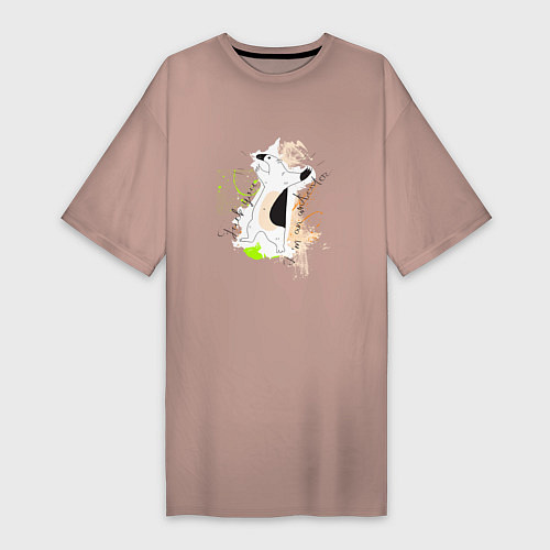 Женская футболка-платье Муравьед: fuck you im anteater / Пыльно-розовый – фото 1