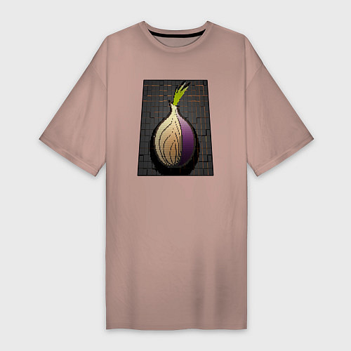Женская футболка-платье Tor cubed / Пыльно-розовый – фото 1