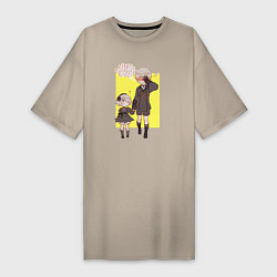 Футболка женская-платье 2B and 9S, цвет: миндальный