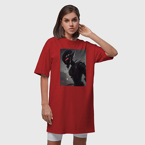 Женская футболка-платье Злой монстр кричит / Красный – фото 3