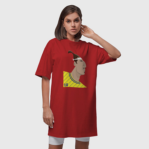Женская футболка-платье Златан / Красный – фото 3