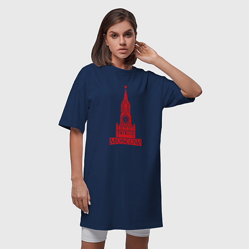 Женская футболка-платье Kremlin Moscow / Тёмно-синий – фото 3
