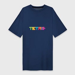 Женская футболка-платье Тетрис надпись