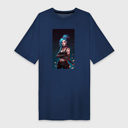 Футболка женская-платье JINX Arcane League Of Legends, цвет: тёмно-синий