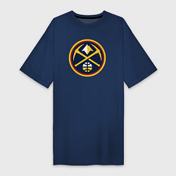 Футболка женская-платье Denver Nuggets logo, цвет: тёмно-синий