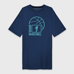 Футболка женская-платье Denver basket, цвет: тёмно-синий