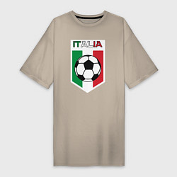 Футболка женская-платье Футбол Италии, цвет: миндальный