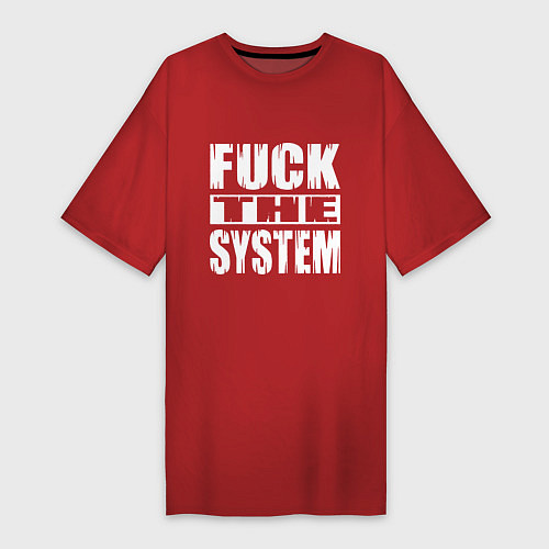 Женская футболка-платье SoD - f**k the system / Красный – фото 1