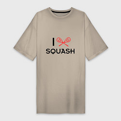 Футболка женская-платье I Love Squash, цвет: миндальный