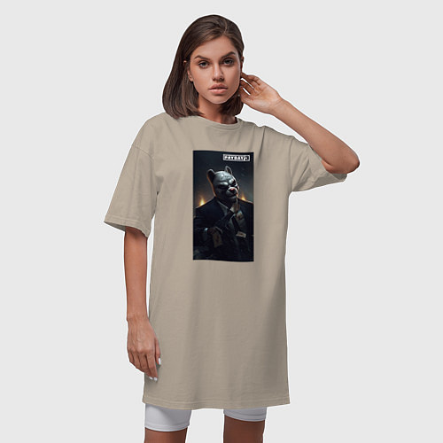 Женская футболка-платье Pay day 3 wolf / Миндальный – фото 3