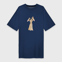 Женская футболка-платье Нежные жирафы