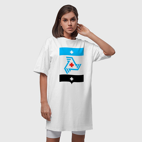 Женская футболка-платье Балезинский район / Белый – фото 3