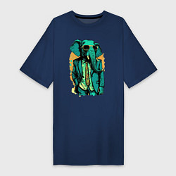 Футболка женская-платье Человек слон, цвет: тёмно-синий