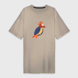 Женская футболка-платье Веселый попугай