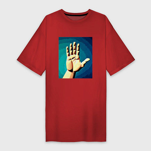 Женская футболка-платье Приветствие рукой / Красный – фото 1