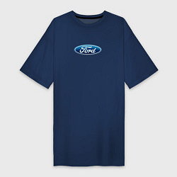 Футболка женская-платье Ford usa auto brend, цвет: тёмно-синий