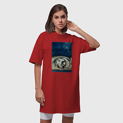 Футболка женская-платье Космонавт номер один, цвет: красный — фото 2