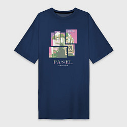 Футболка женская-платье Панельные дома, цвет: тёмно-синий