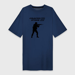 Футболка женская-платье Counter strike 2 classik, цвет: тёмно-синий