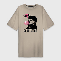 Женская футболка-платье Ленин любовь и революция