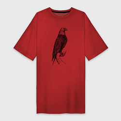 Футболка женская-платье Орёл на бревне, цвет: красный