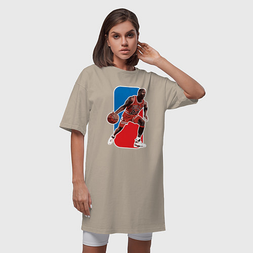 Женская футболка-платье Jordan play / Миндальный – фото 3