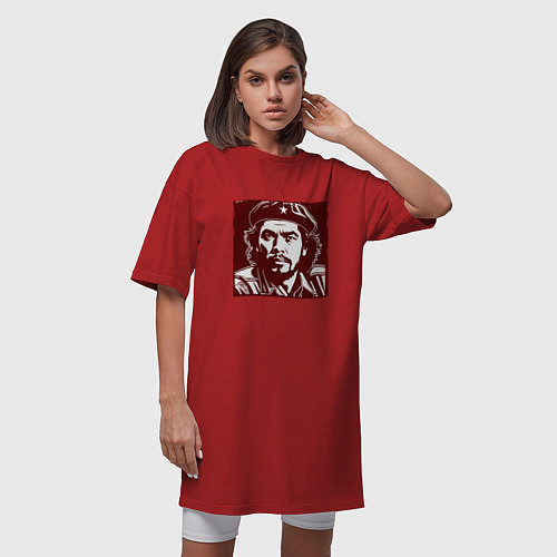 Женская футболка-платье Взгляд Команданте / Красный – фото 3