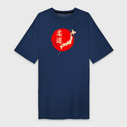 Футболка женская-платье Дзюдо Японии, цвет: тёмно-синий