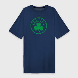Футболка женская-платье Boston Celtics clover, цвет: тёмно-синий